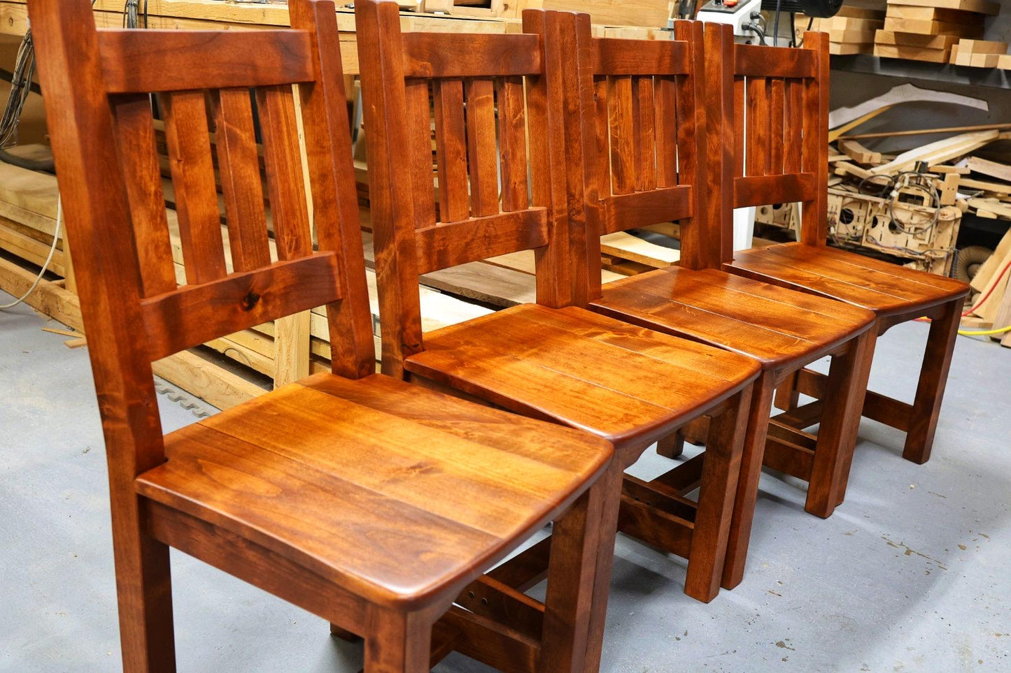 Alder Dining Chairs | English Chestnut Finish