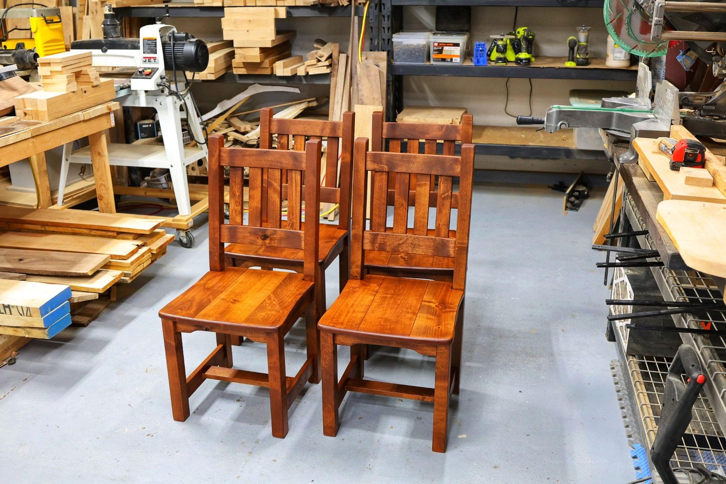 Alder Dining Chairs | English Chestnut Finish