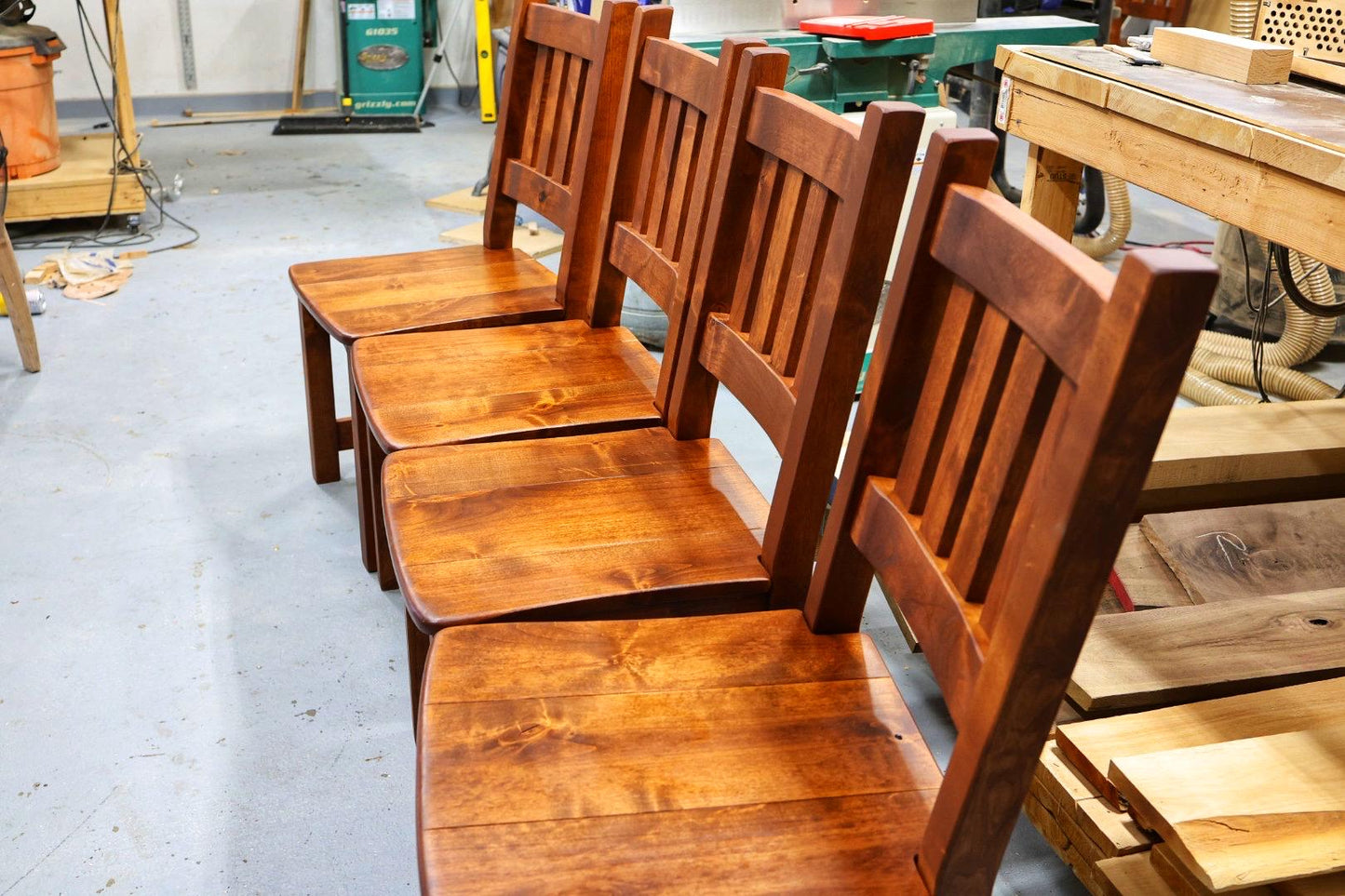 Alder Dining Chairs | English Chestnut Finish