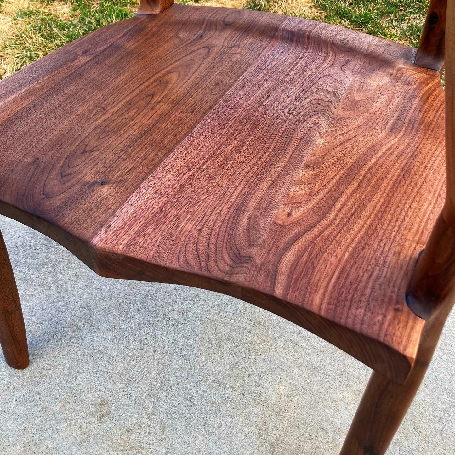 Walnut Lower Back Chair | Hand Carved