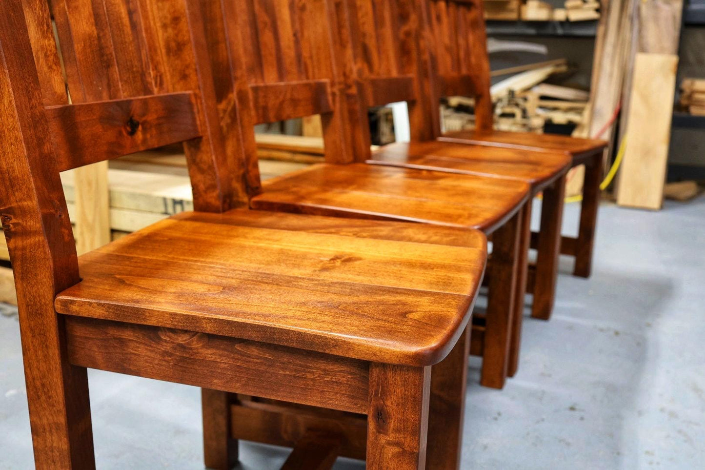 Alder Dining Chairs | English Chestnut Finish