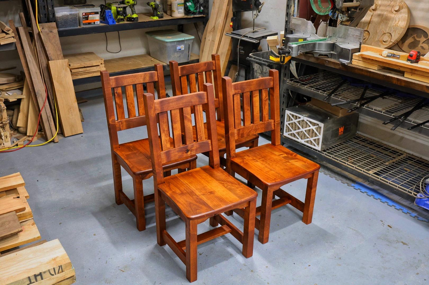 Alder Dining Chairs | English Chestnut Finish