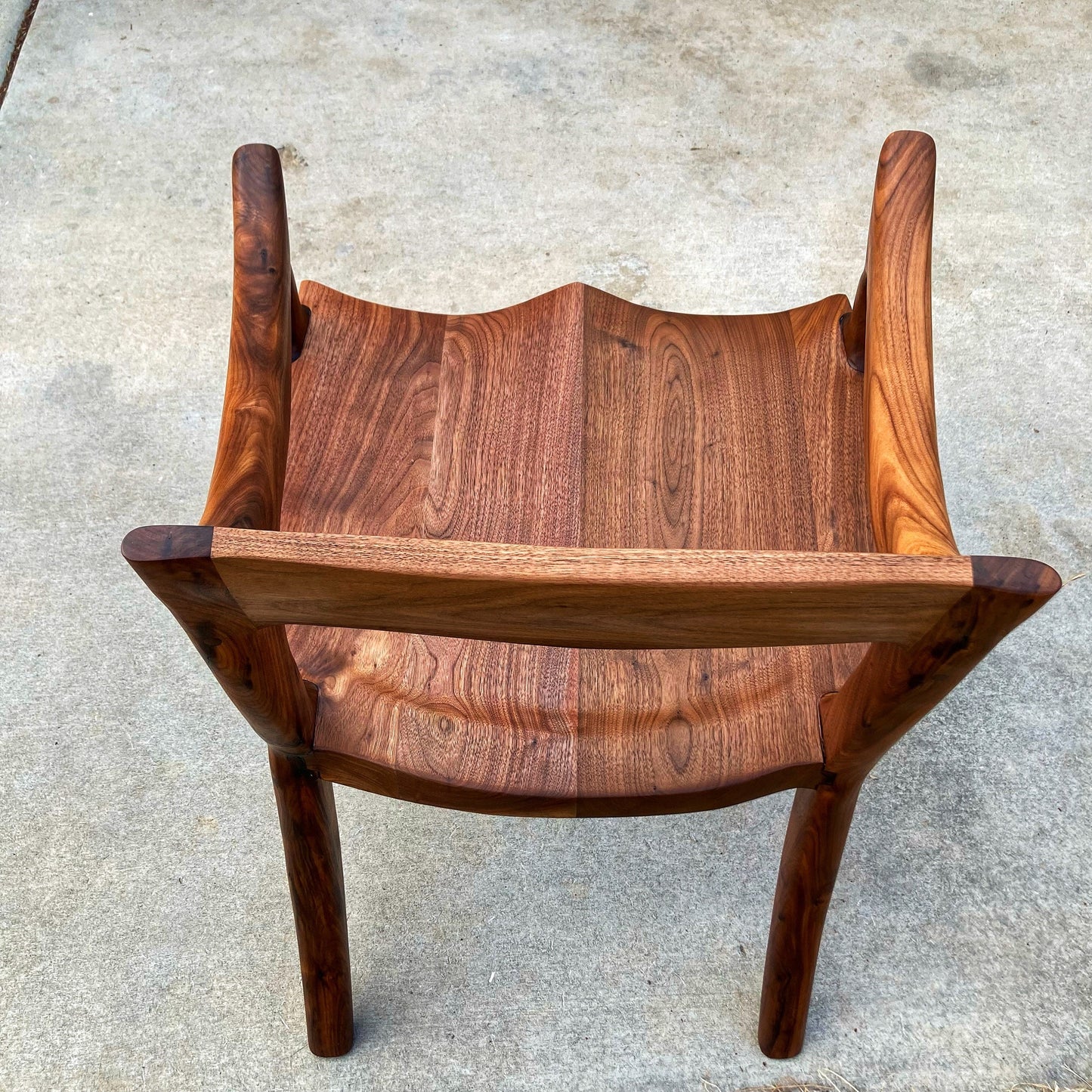 Walnut Lower Back Chair | Hand Carved