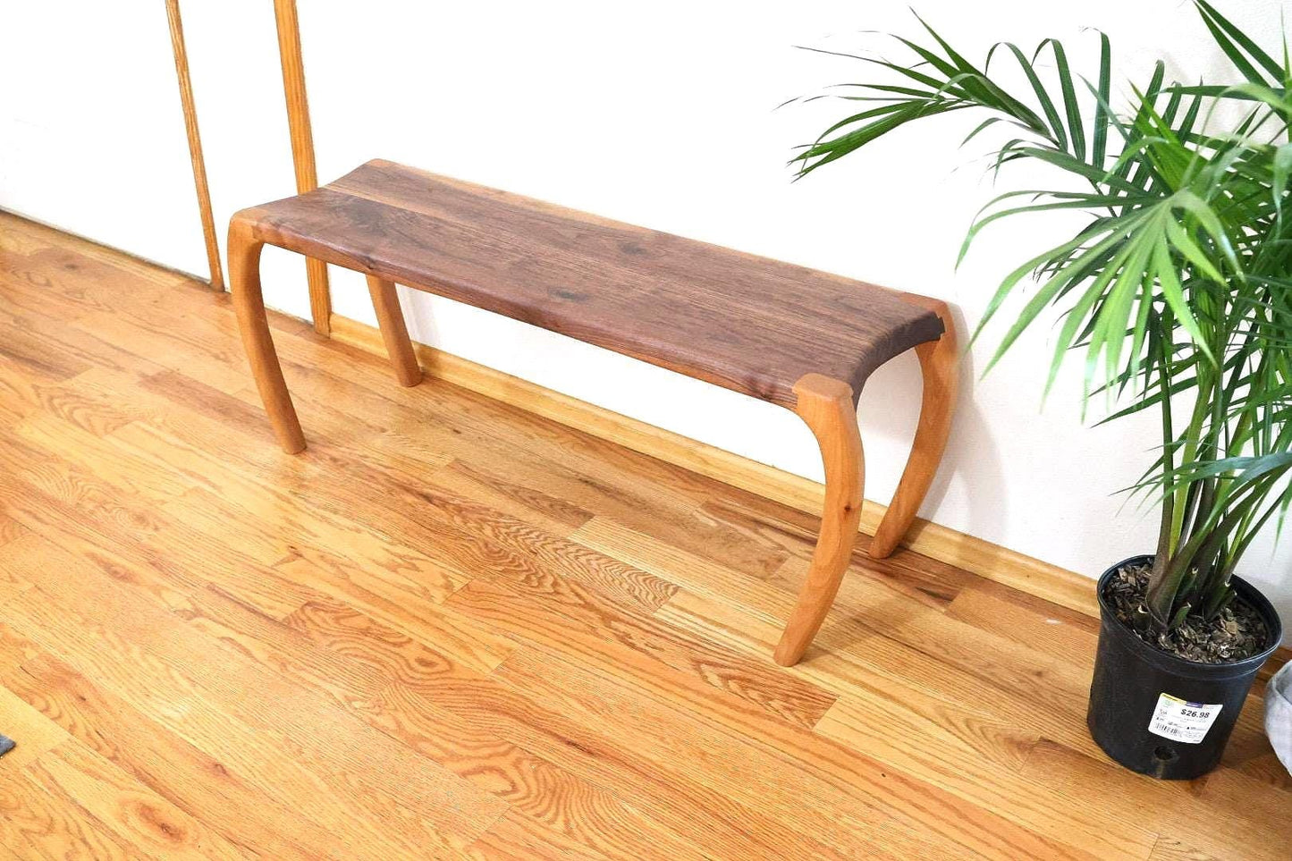 Sculpted Walnut & Alder Bench