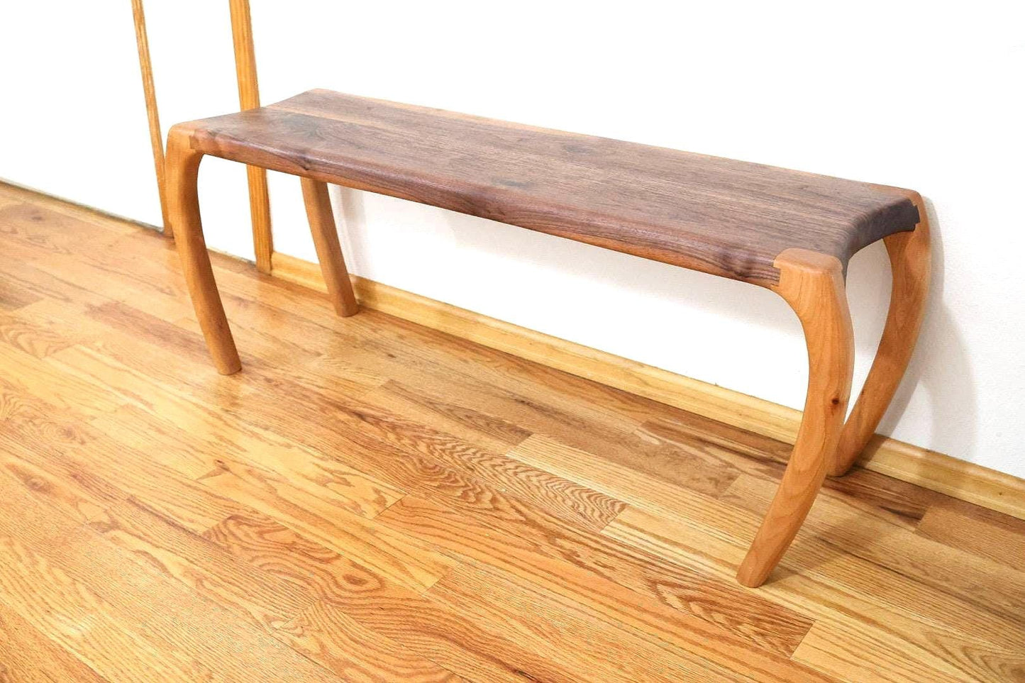 Sculpted Walnut & Alder Bench