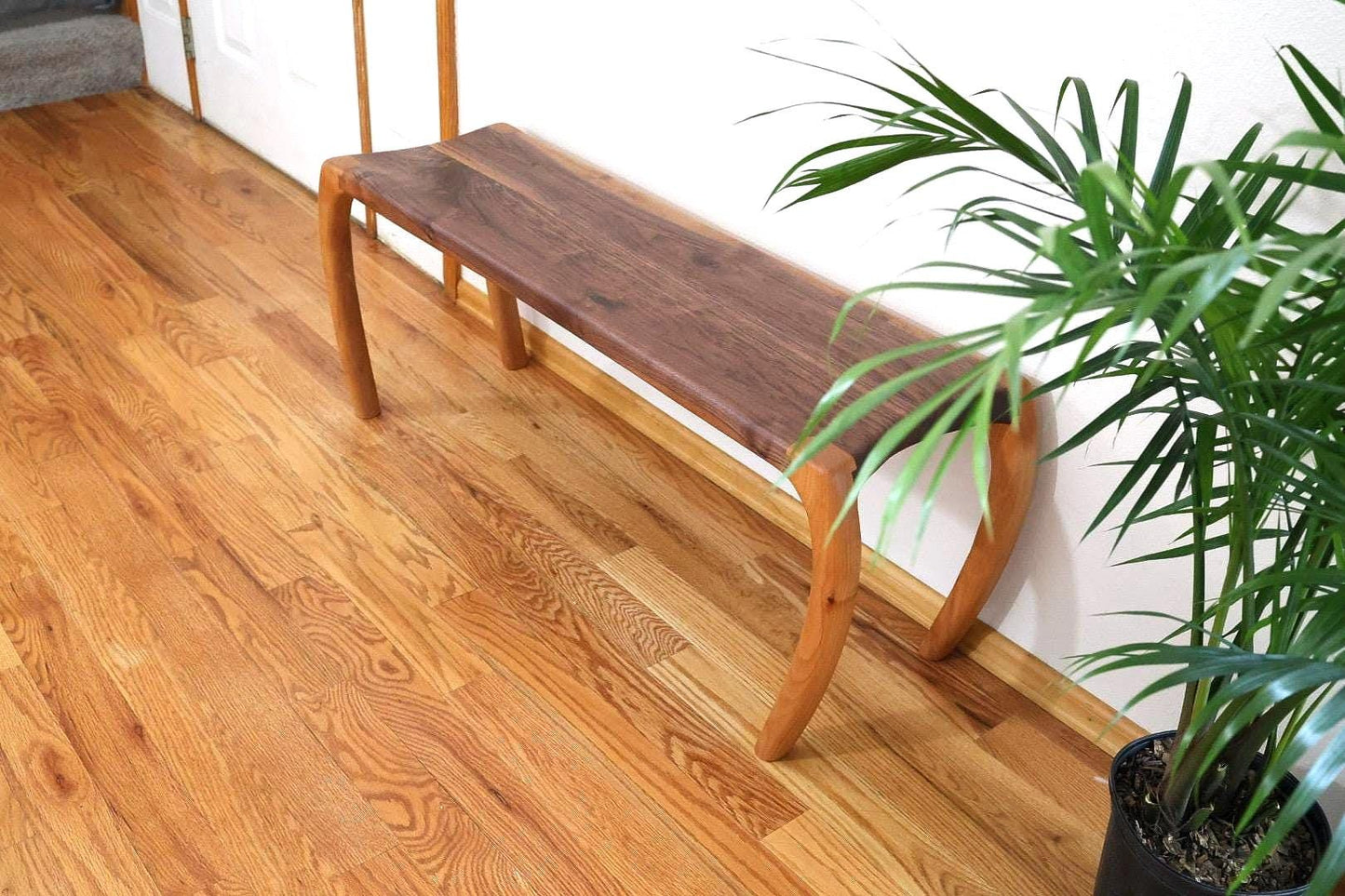 Sculpted Walnut & Alder Bench