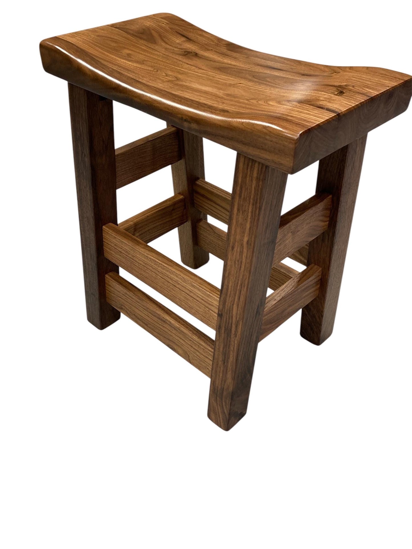 Walnut Saddle Stools | Natural Finish