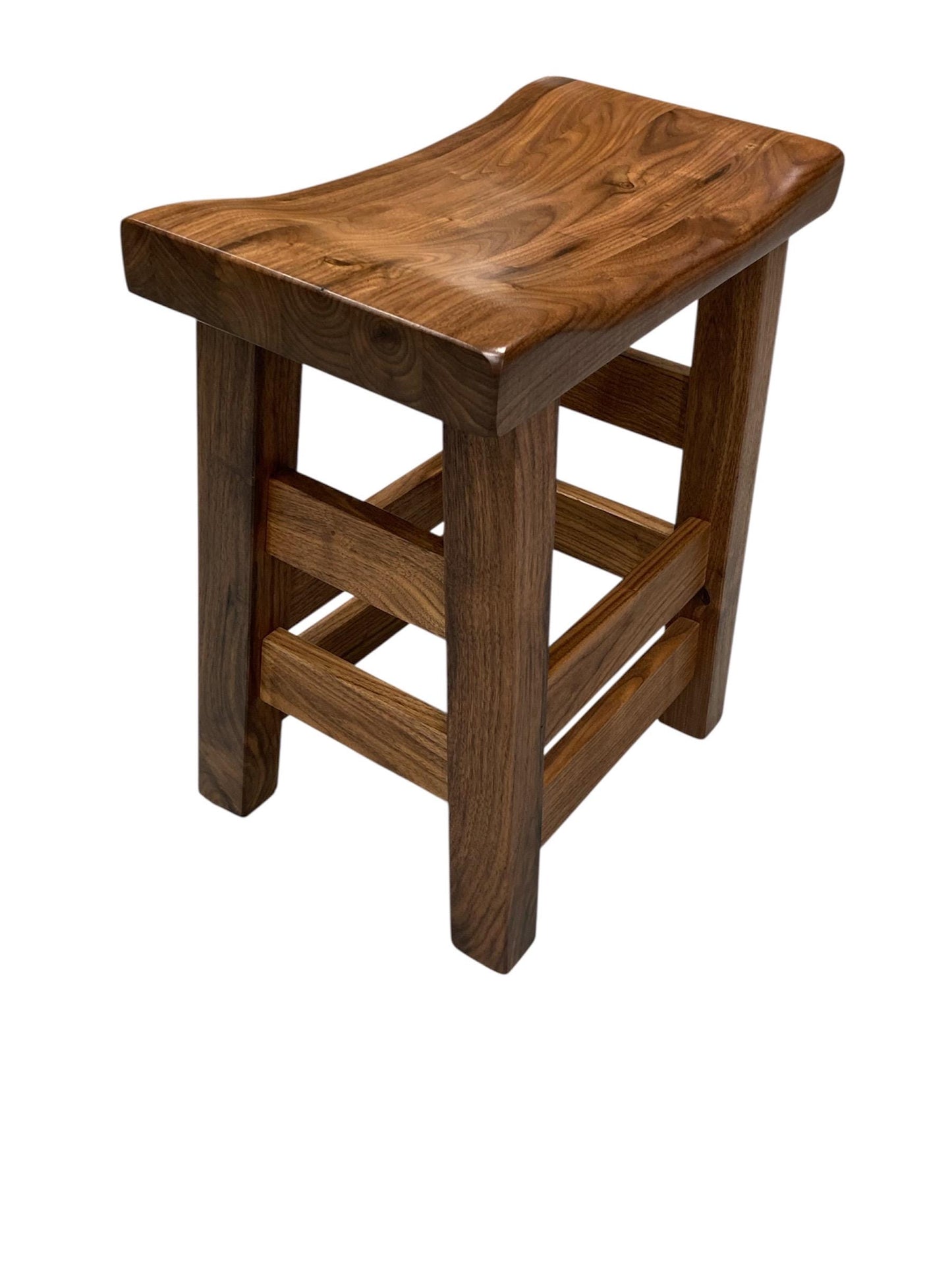 Walnut Saddle Stools | Natural Finish